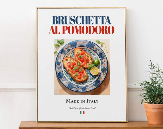 Bruschetta Al Pomodoro on Maiolica Tile, Art Print