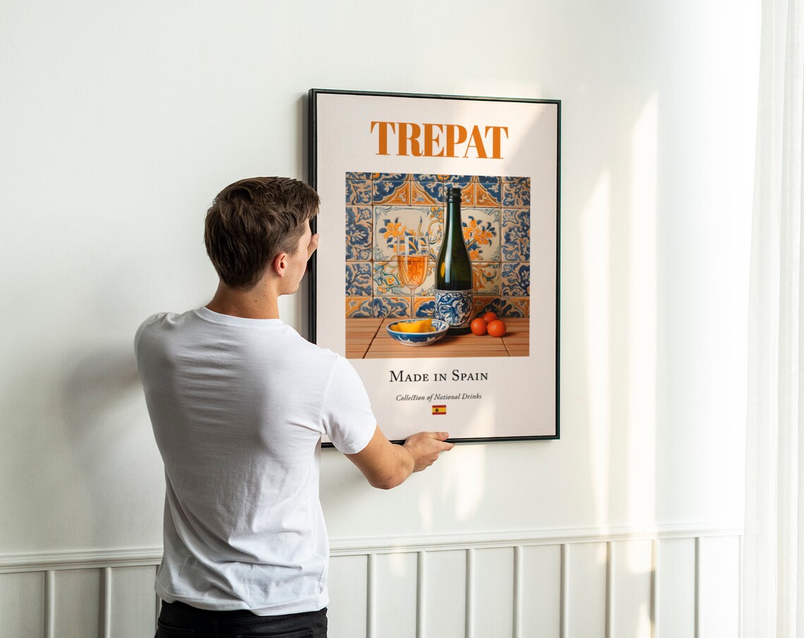 Trepat On Maiolica Tile, Spanish Beverage Art Print - Image 3