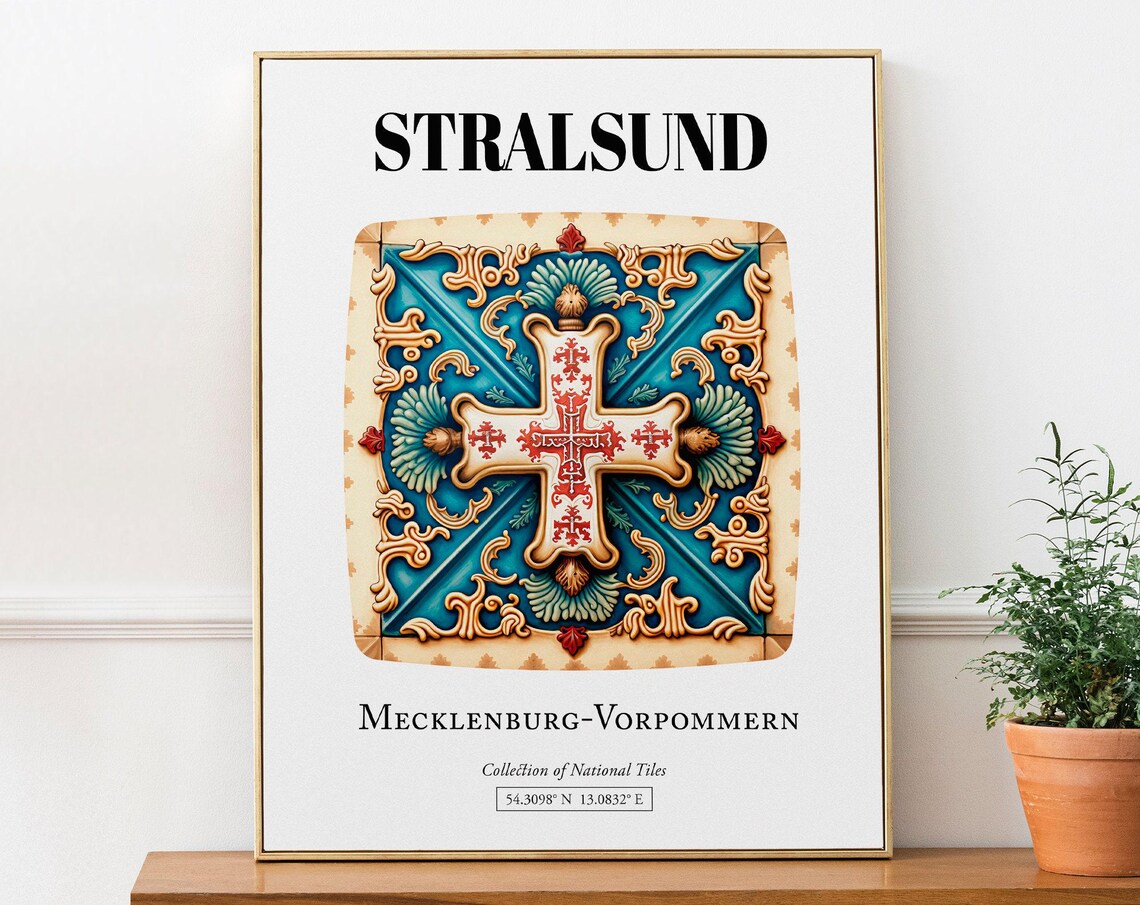 Stralsund Traditional Tile Pattern Art Print