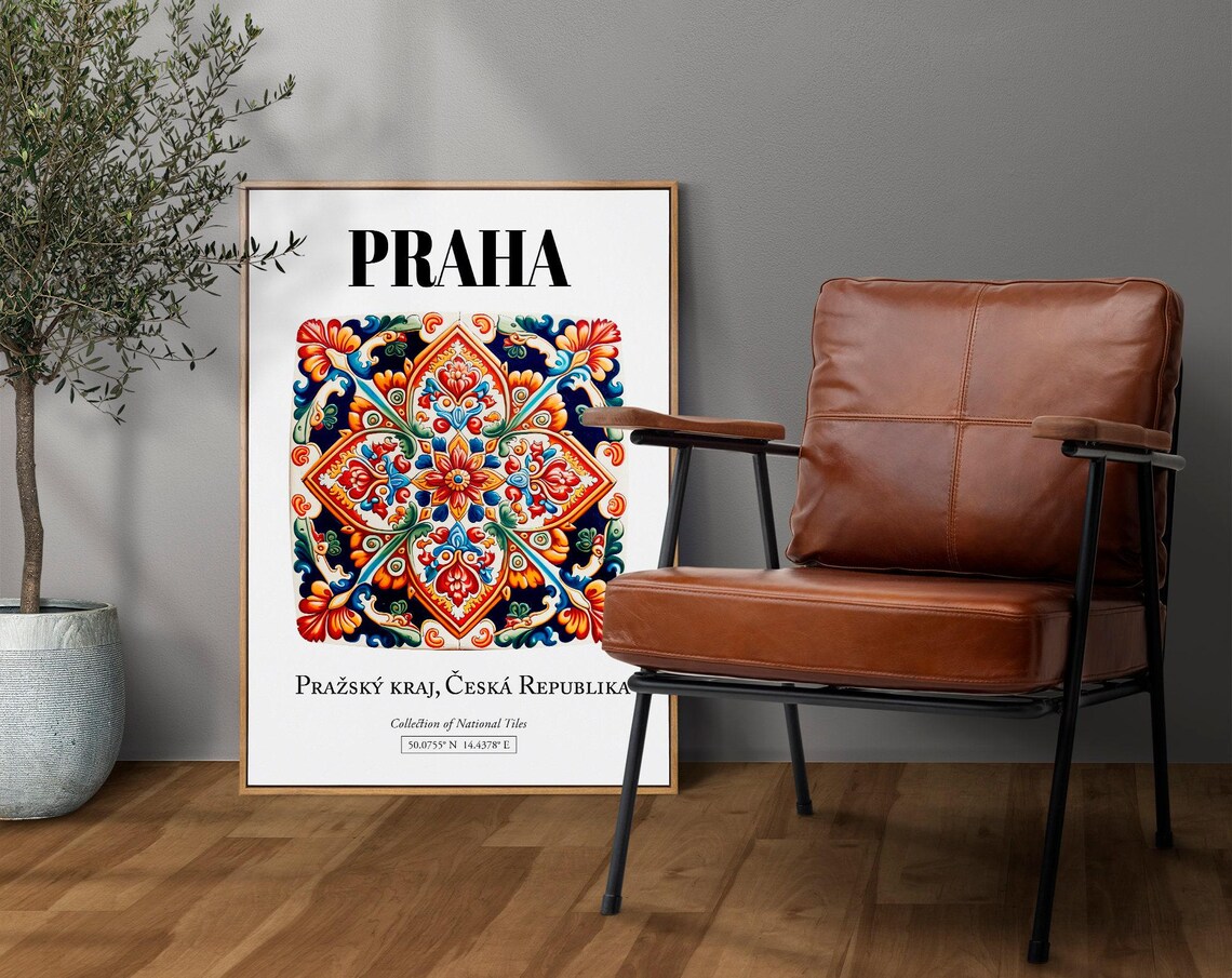 Praha Traditional Tile Pattern Art Print