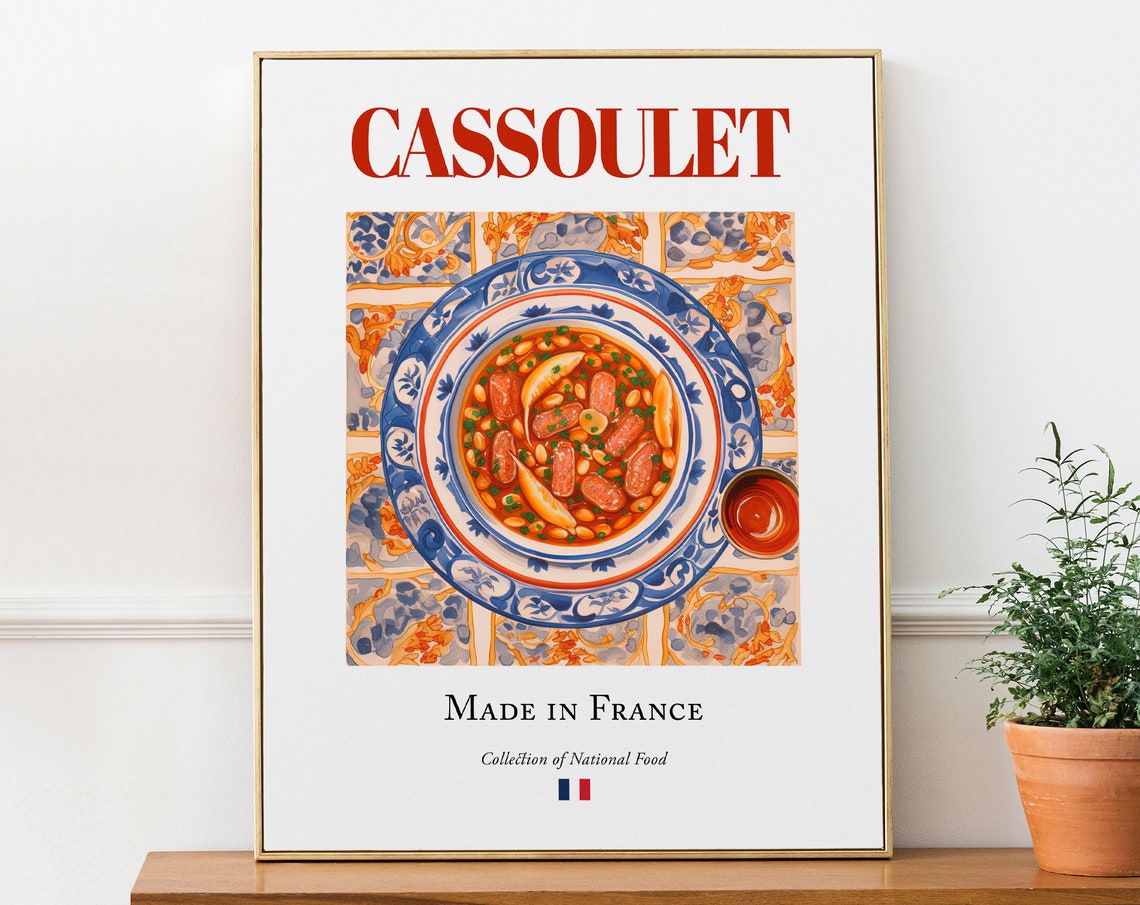 Cassoulet On Maiolica Tile Plate, Kitchen Art Print