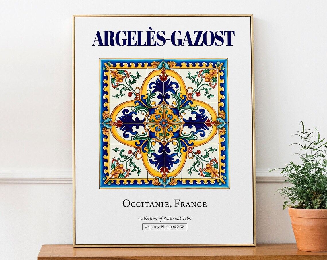 Argelsgazost Occitanie France Traditional Tile Travel Poster