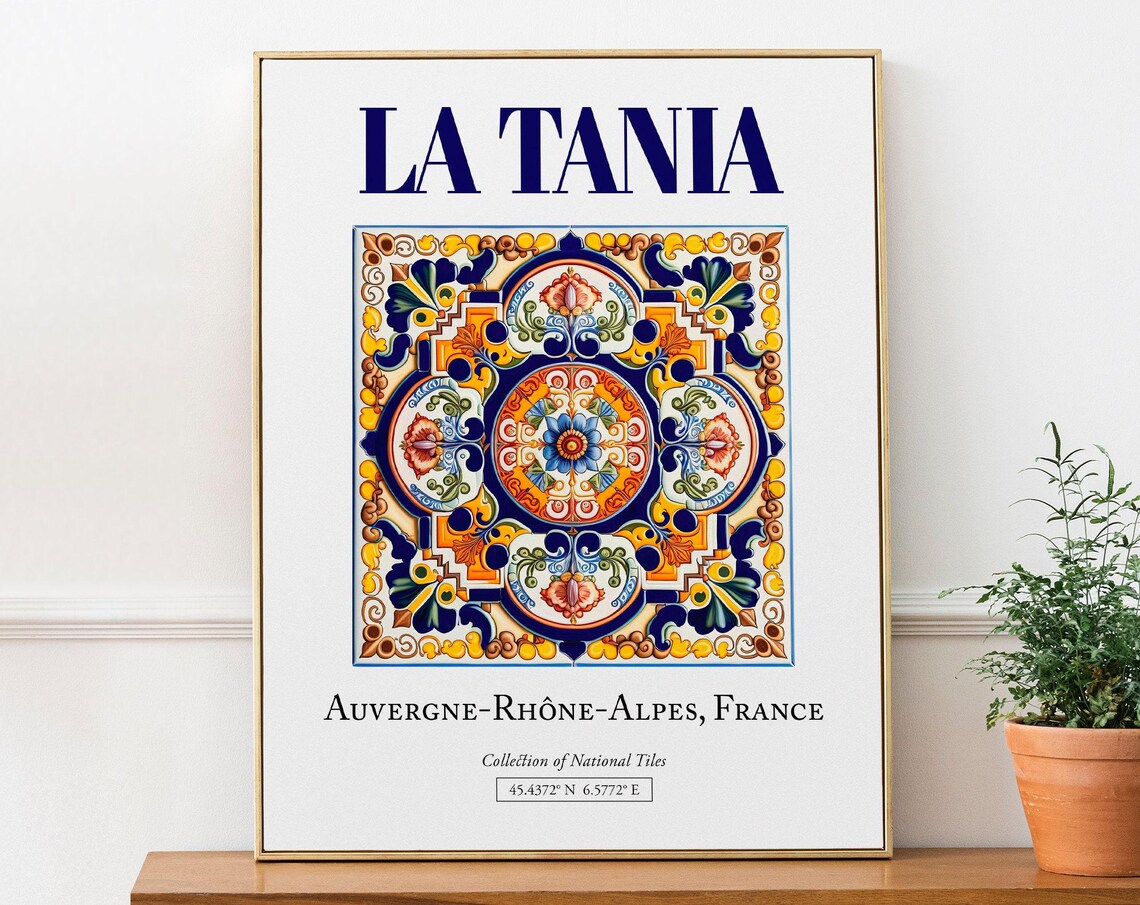 La Tania Auvergne-Rhône-Alpes France Folk Tile Travel Poster