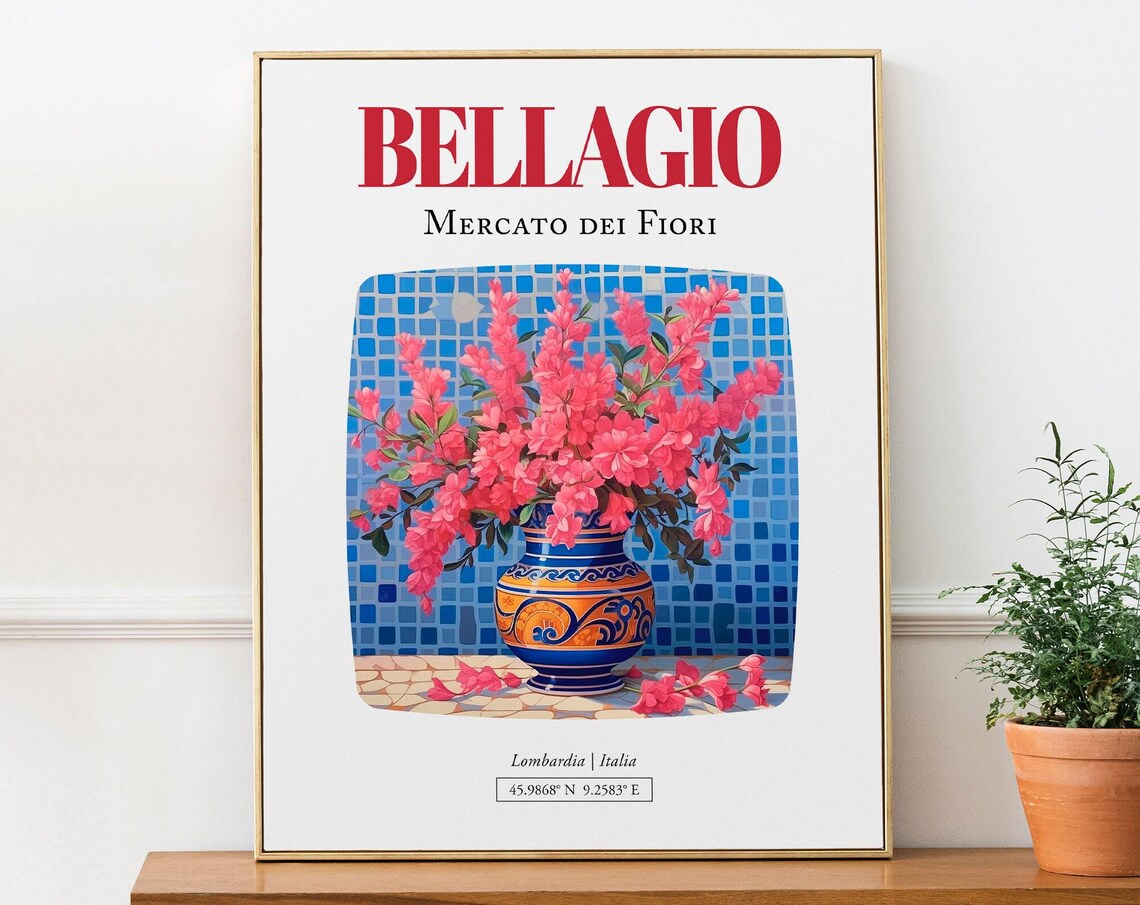 Bellagio Lombardia Italia Mercato Dei Fiori, Art Print
