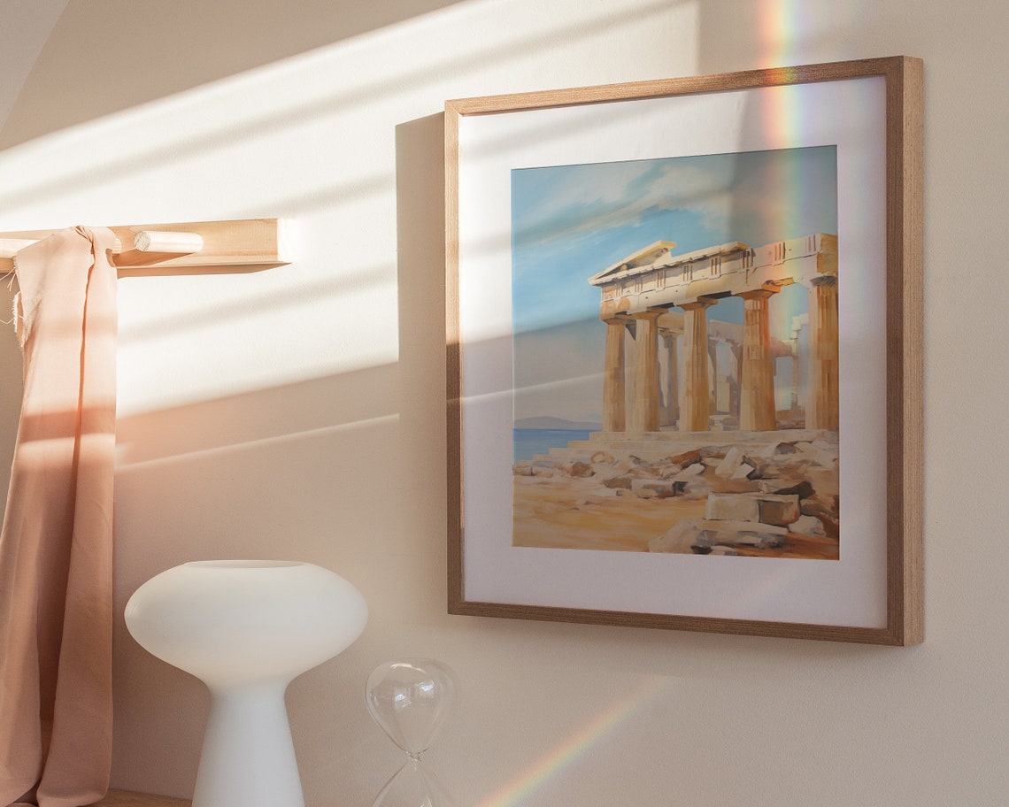 Parthenon Athens Ancient Greece Temple Ruins Painting Poster - Image 3