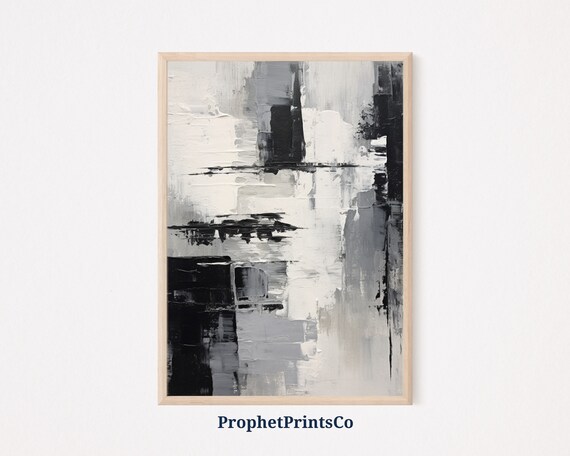 Black And White Abstract Print Modern Wall Art Black White Wall Art Scandinavian Home Dcor Wall Art