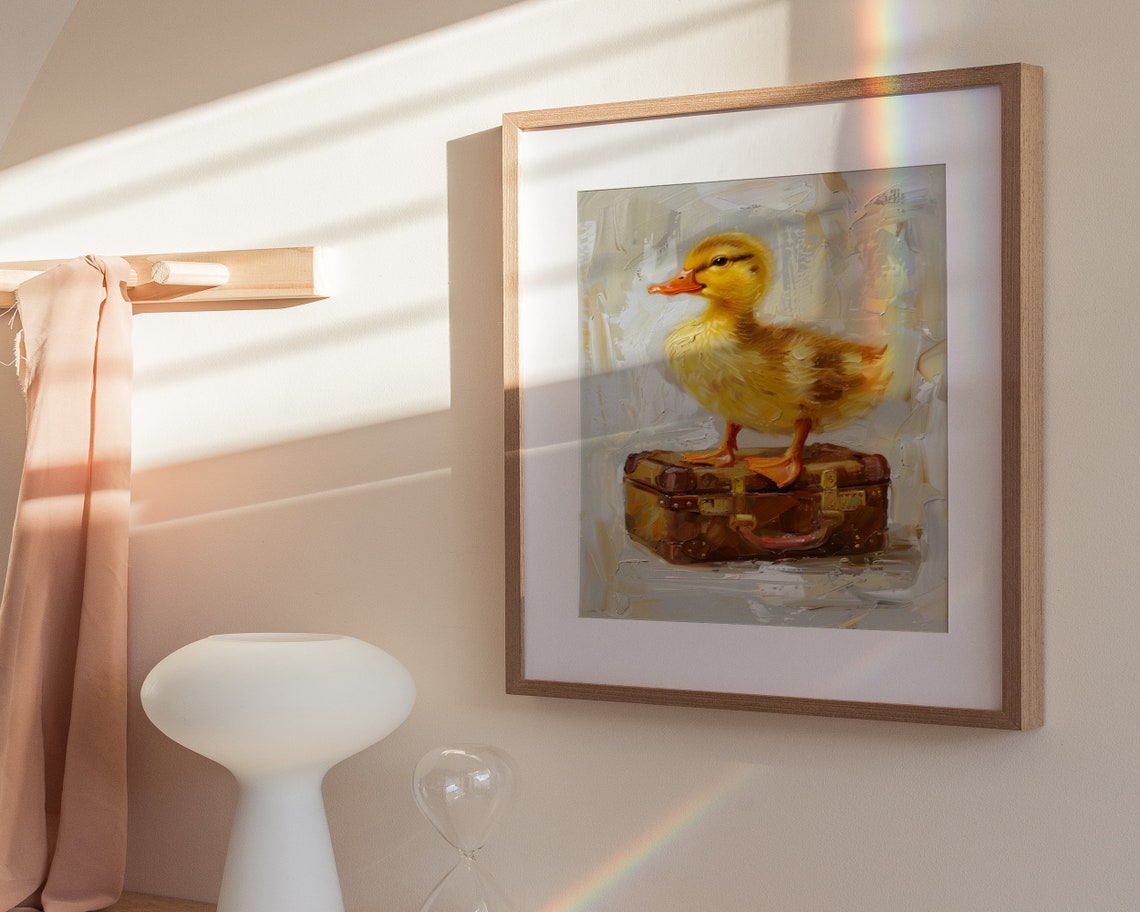 Cute Duck Poster Print Nursery Wall Art Animal Lover Gift Kids Room Home Dcor Wall Art - Image 3