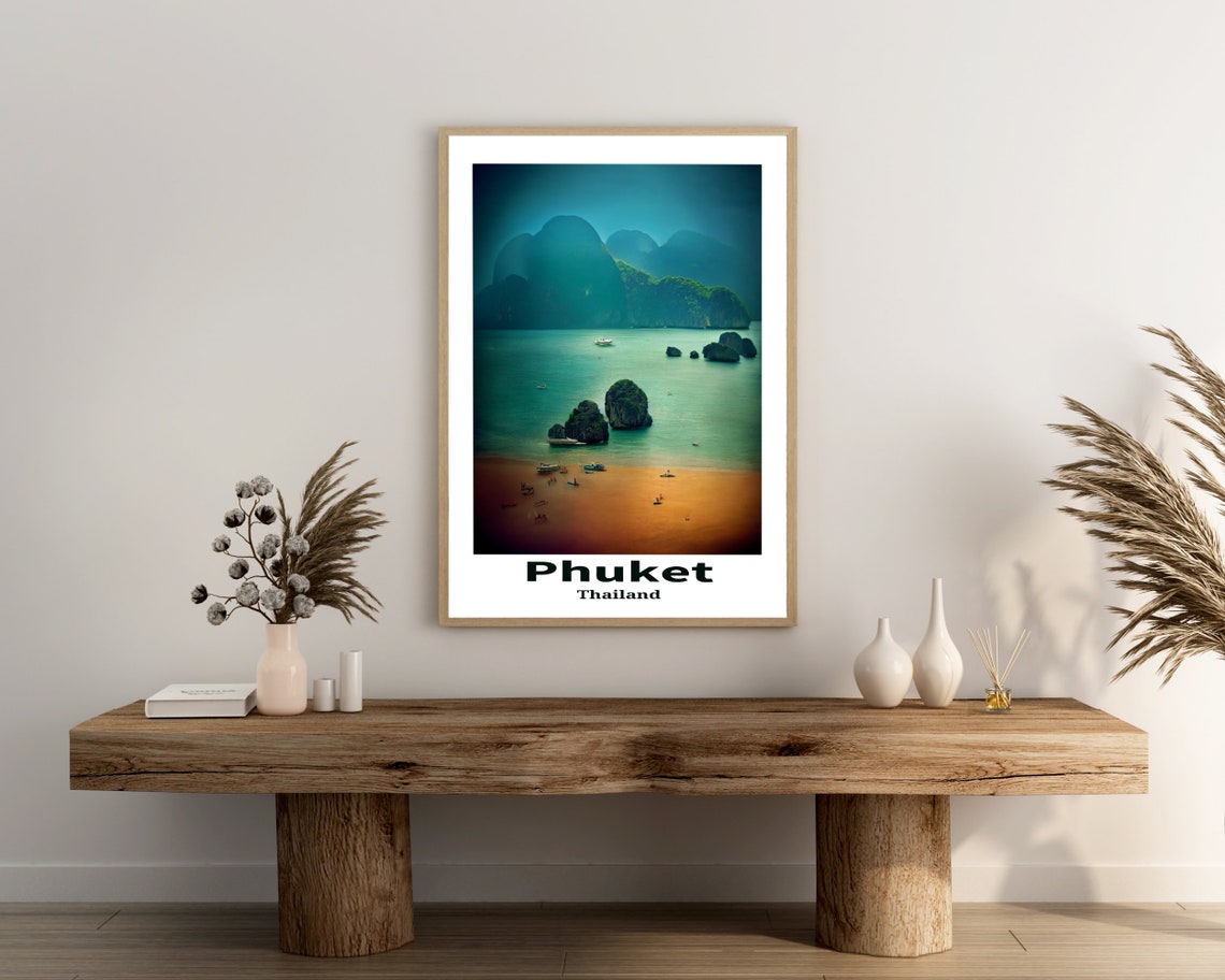 Phuket Thailand Dramatic Karst Islands Turquoise Bay Art Poster - Image 3