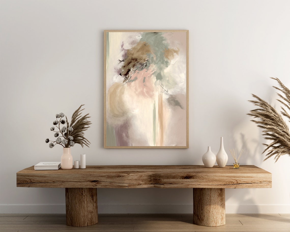 Abstract Boho Poster Print Mid Century Modern Wall Art Cute Original Gift Neutral Home Dcor Wall Art Digitial - Image 3