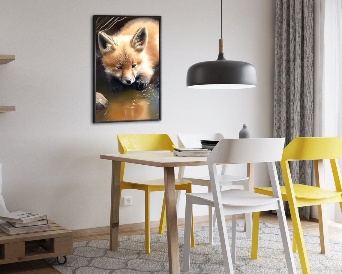 Baby Fox Poster Print Fox Nursery Wall Art Fox Lover Gift Cute Woodland Animal Home Dcor Wall Art - Image 2