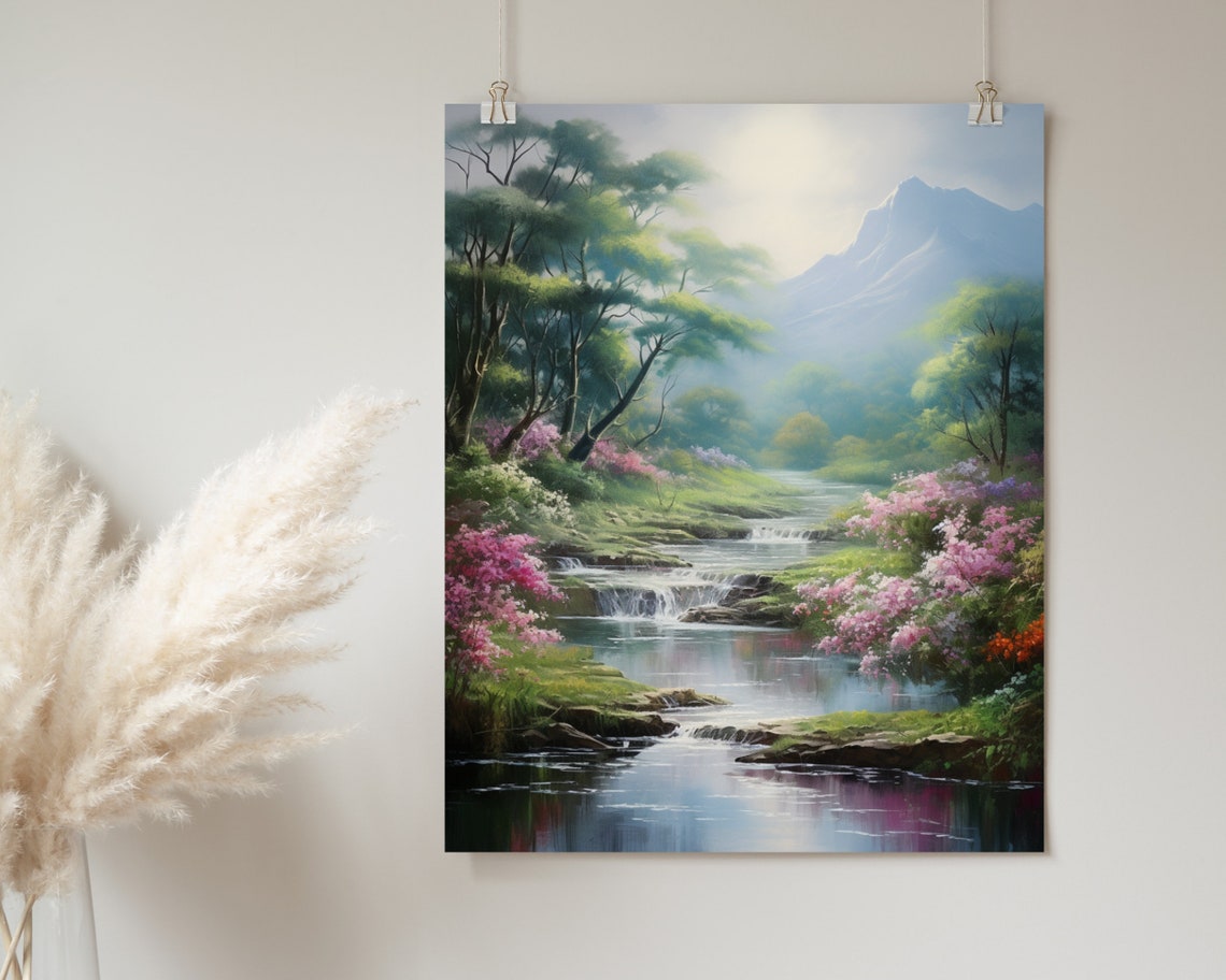 The Garden Of Eden Landscape Print Garden Of Eden Art Print Oil Painting Christian Home Dcor Wall Art - Image 2