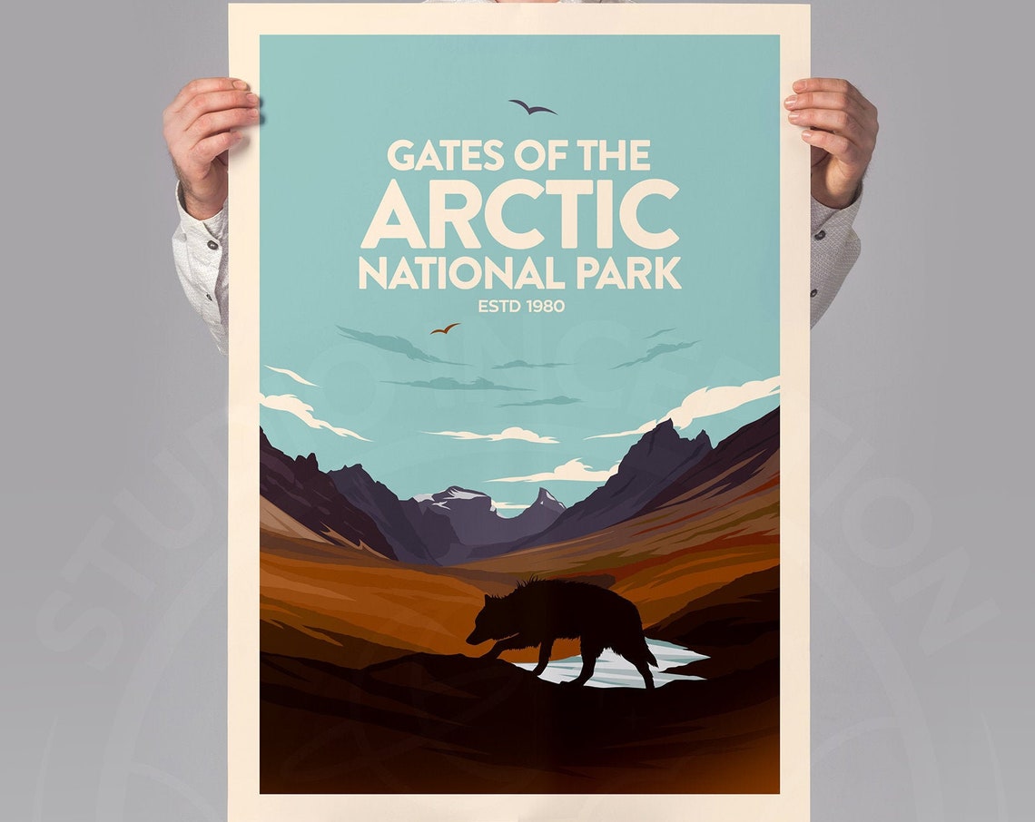 Gates Of The Arctic National Park Wild Wolf Valley Sunset Poster - Image 3