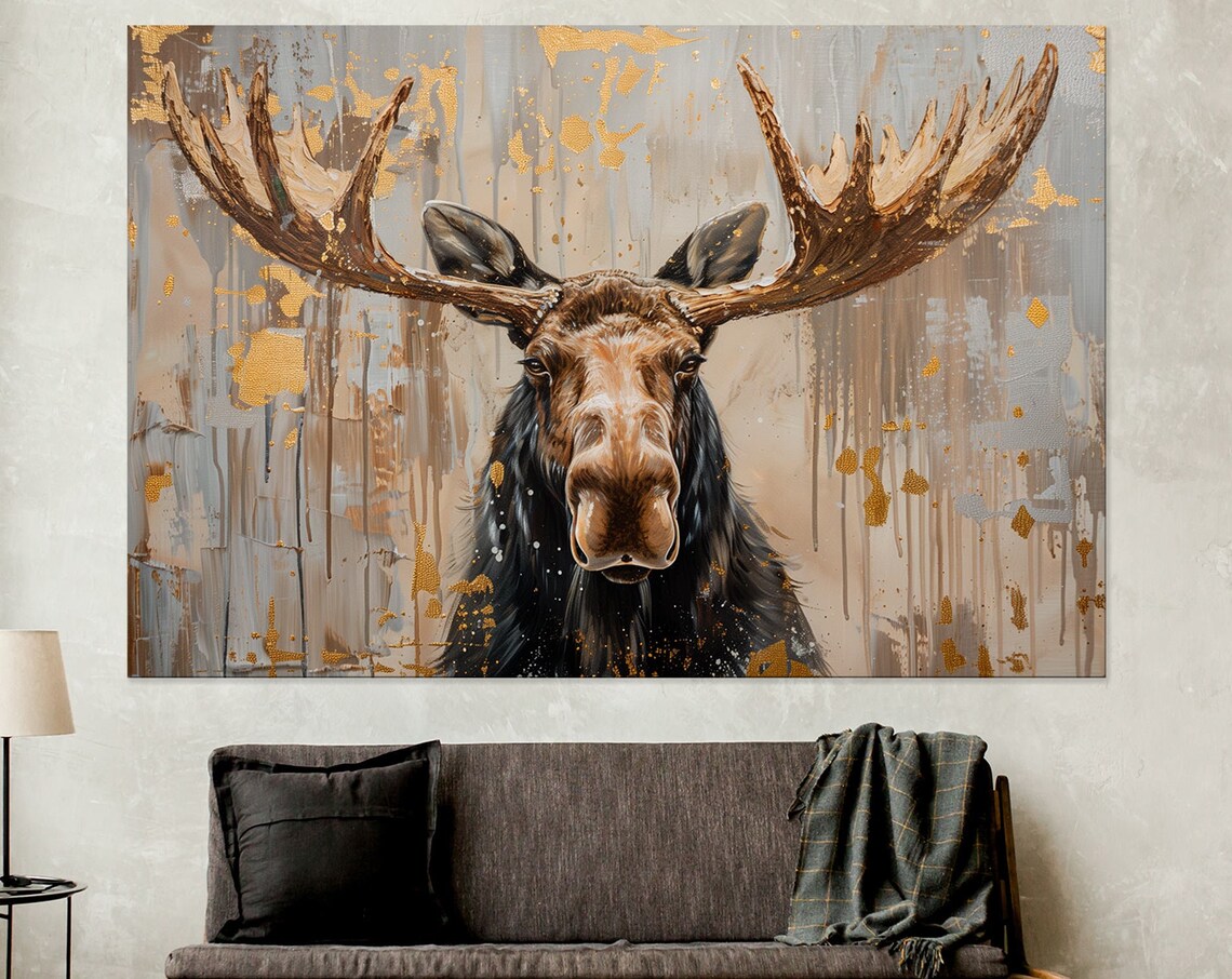 Moose Majestic Art Print, Cabin Hunting Decor
