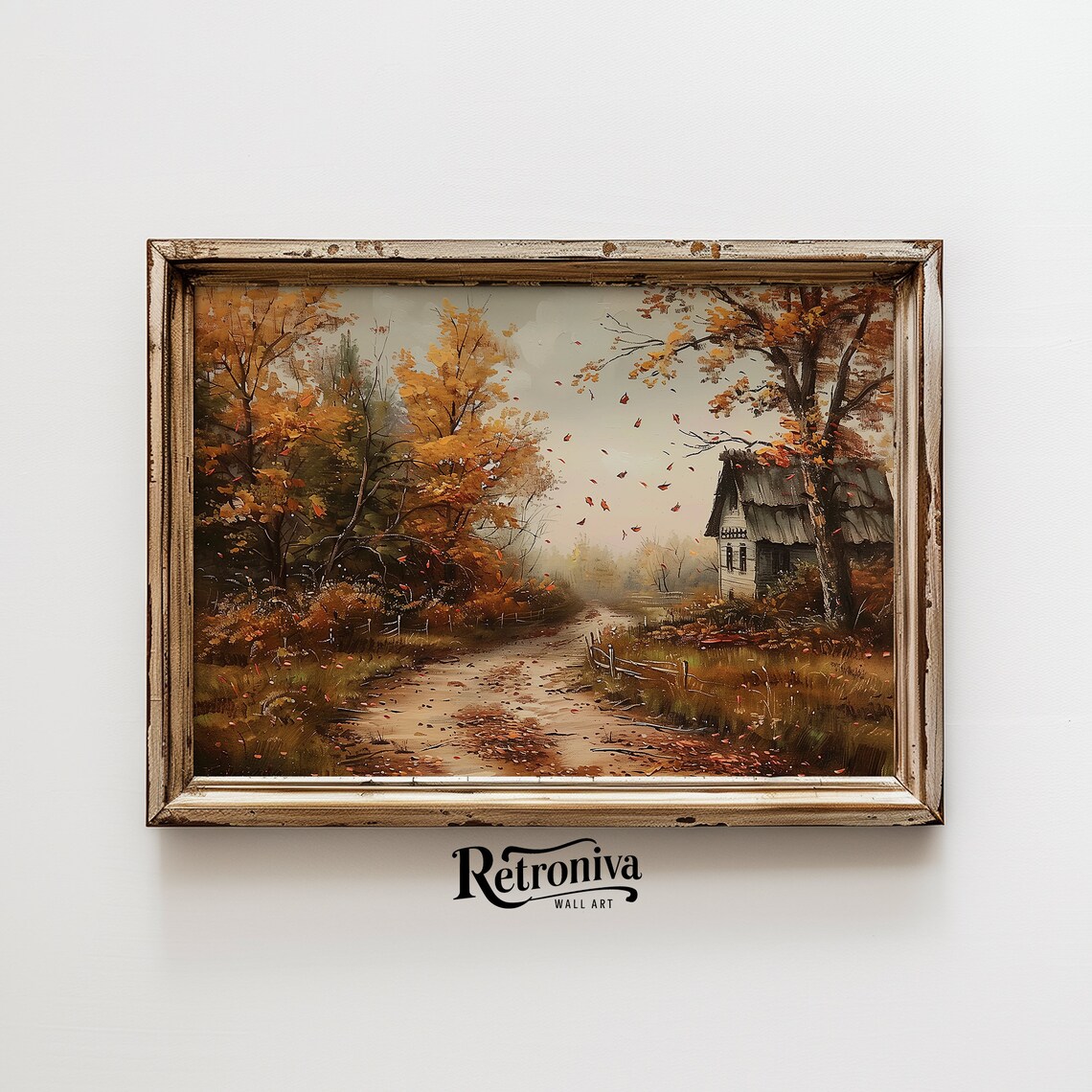 Rustic Autumn Landscape Painting, Fall Farmhouse Art Print - Image 6