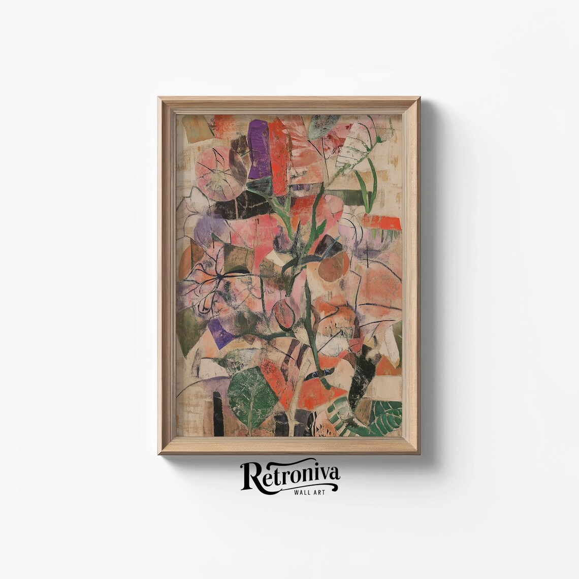 Botanical Abstract Vintage Floral Art Print