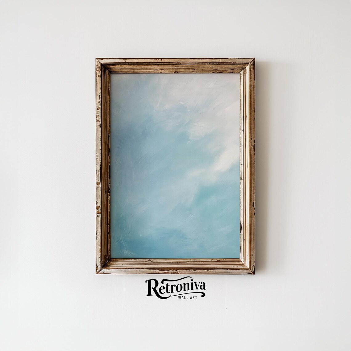 Blue Abstract Painting, Minimalist Nursery Decor - Image 6