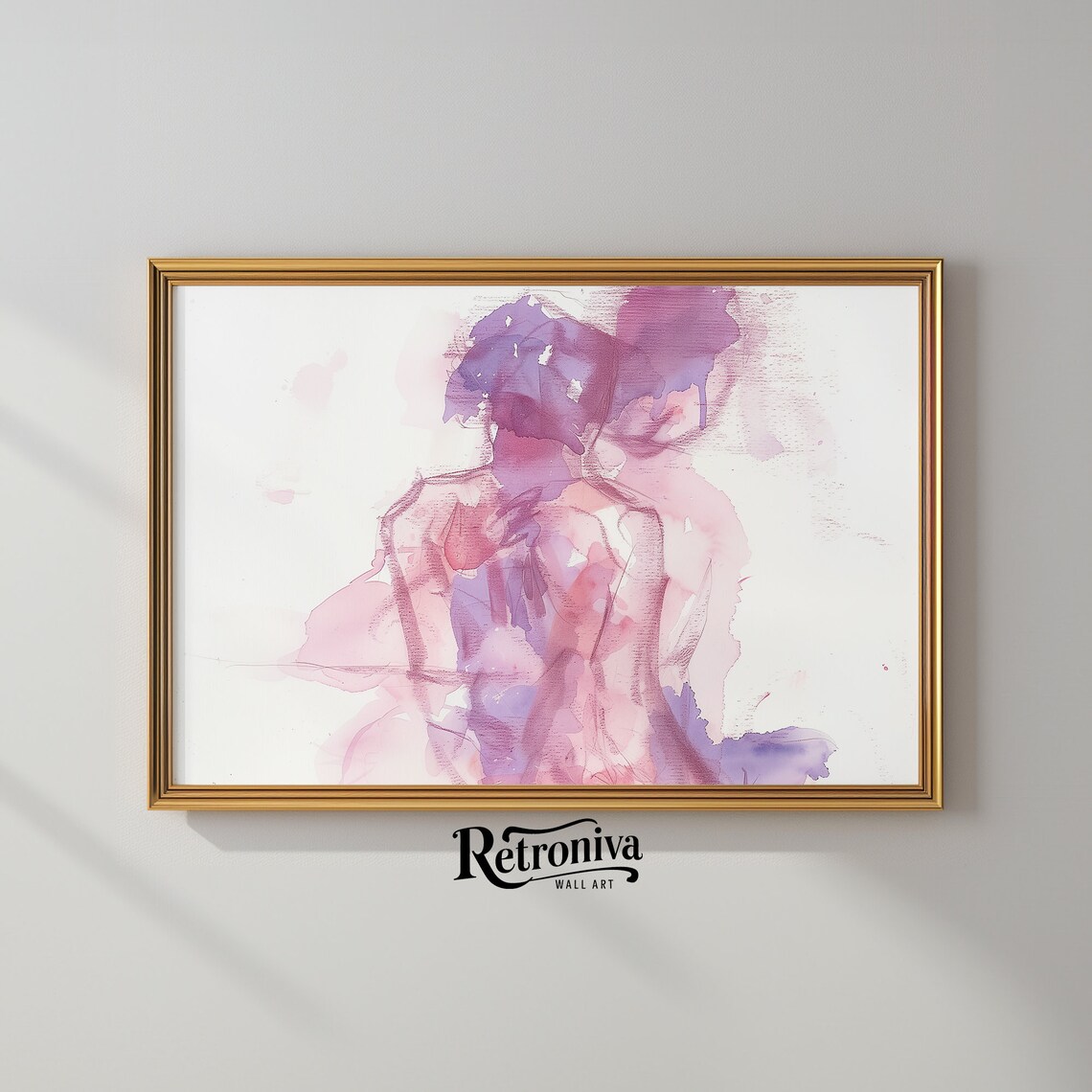 Abstract Couple In Love Watercolor Art Print