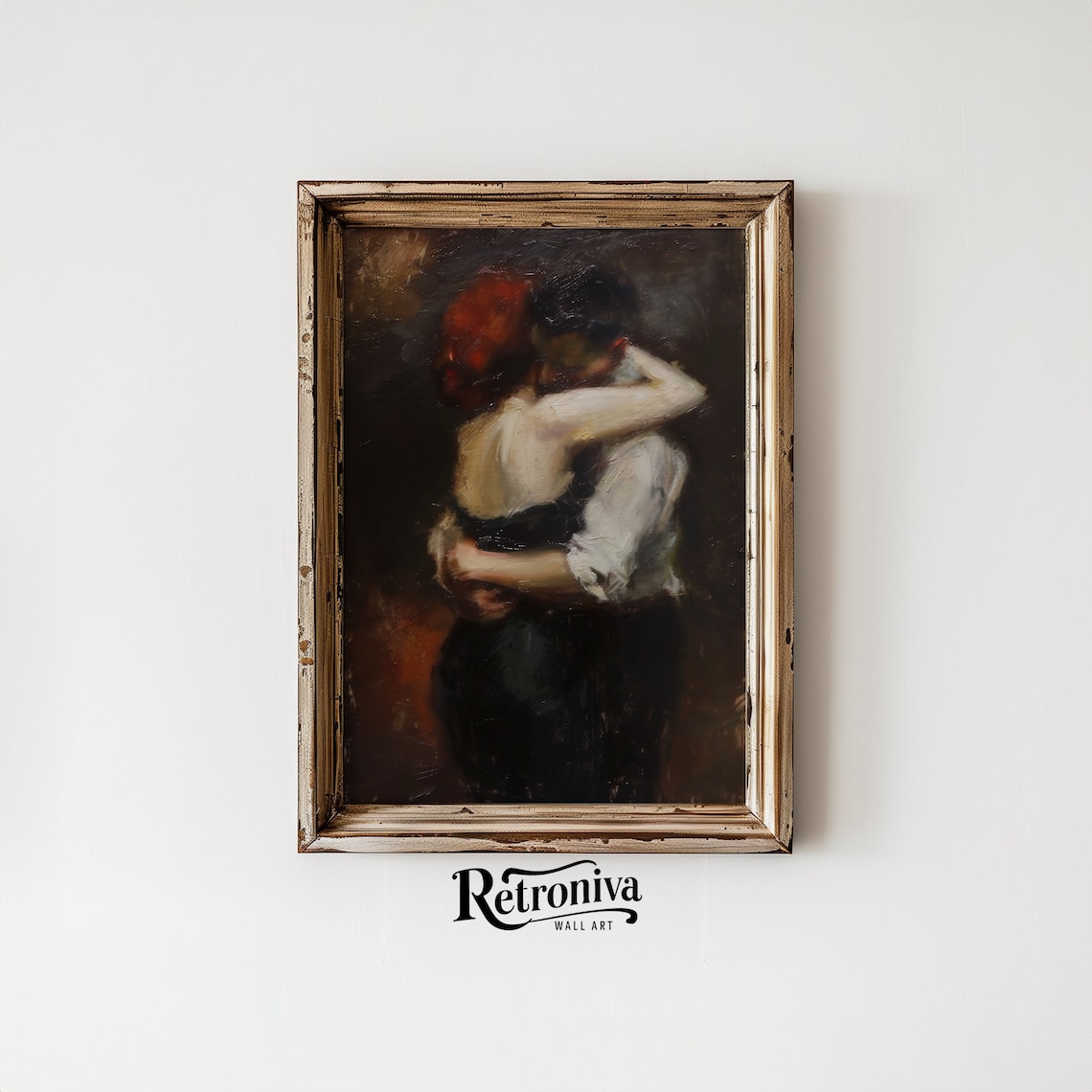 Dancing Couple Vintage Oil Painting Art Print - Image 6