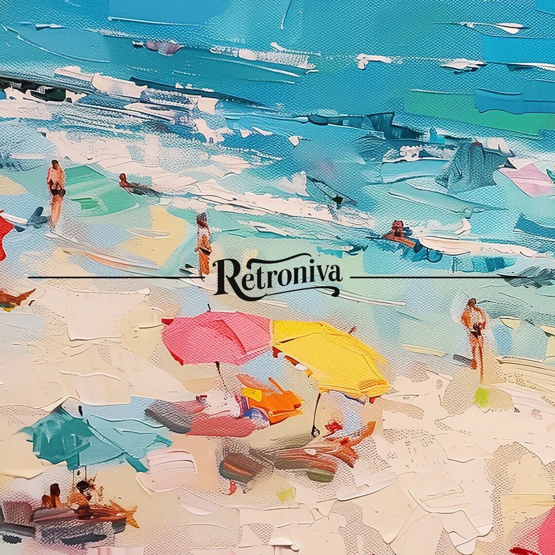 Summer Beach Oil Painting Coastal Art Print - Image 7