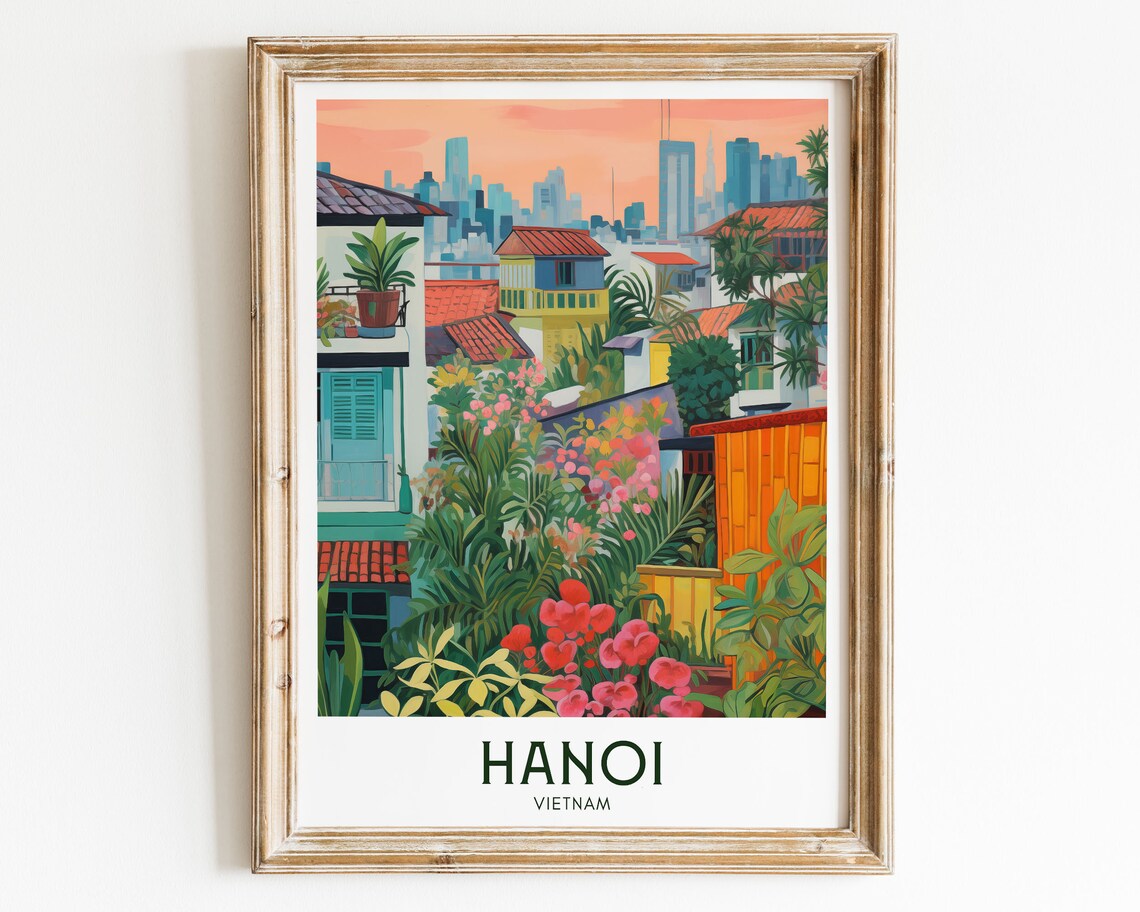 Hanoi Maximalist Travel Poster, Mid Modern Art Print - Image 2