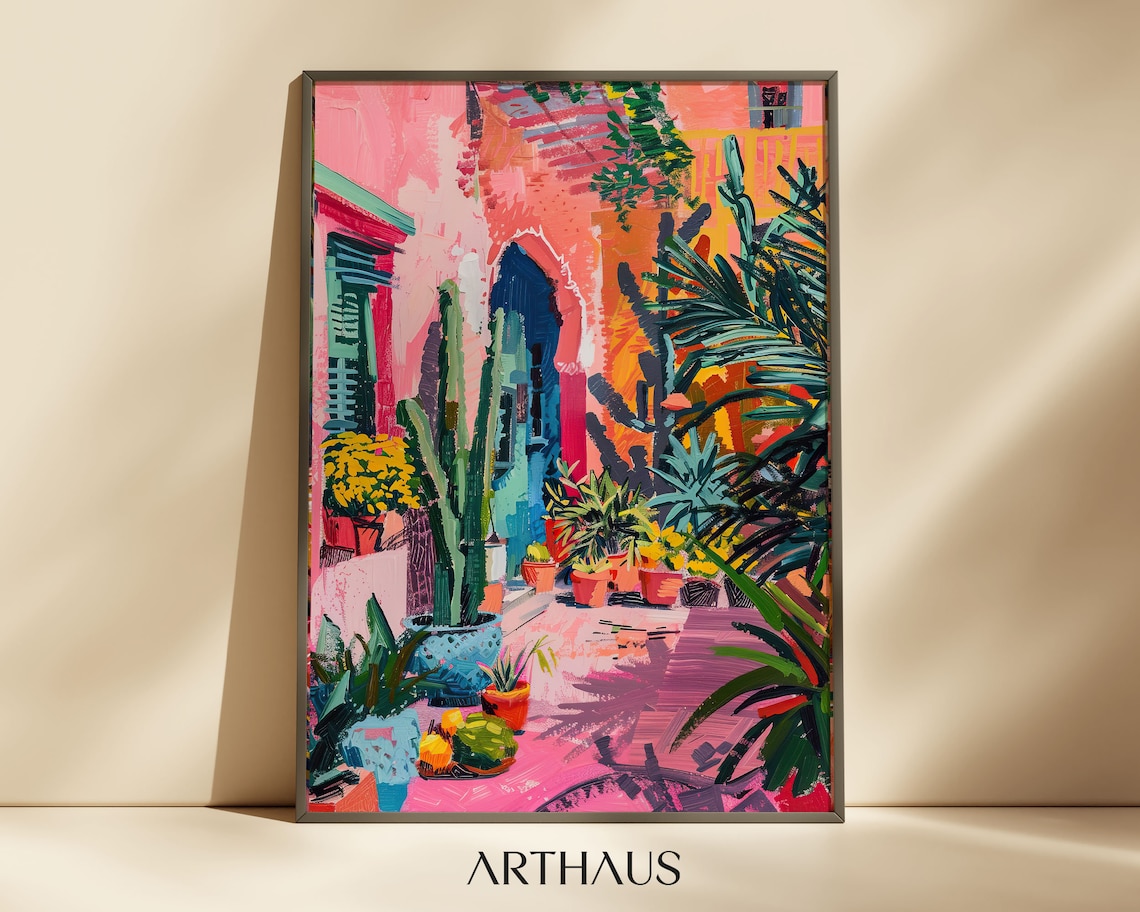 Pink Mexican Latina Travel Poster, Colorful Decor