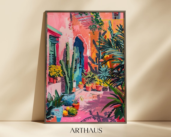 Pink Mexican Latina Travel Poster, Colorful Decor