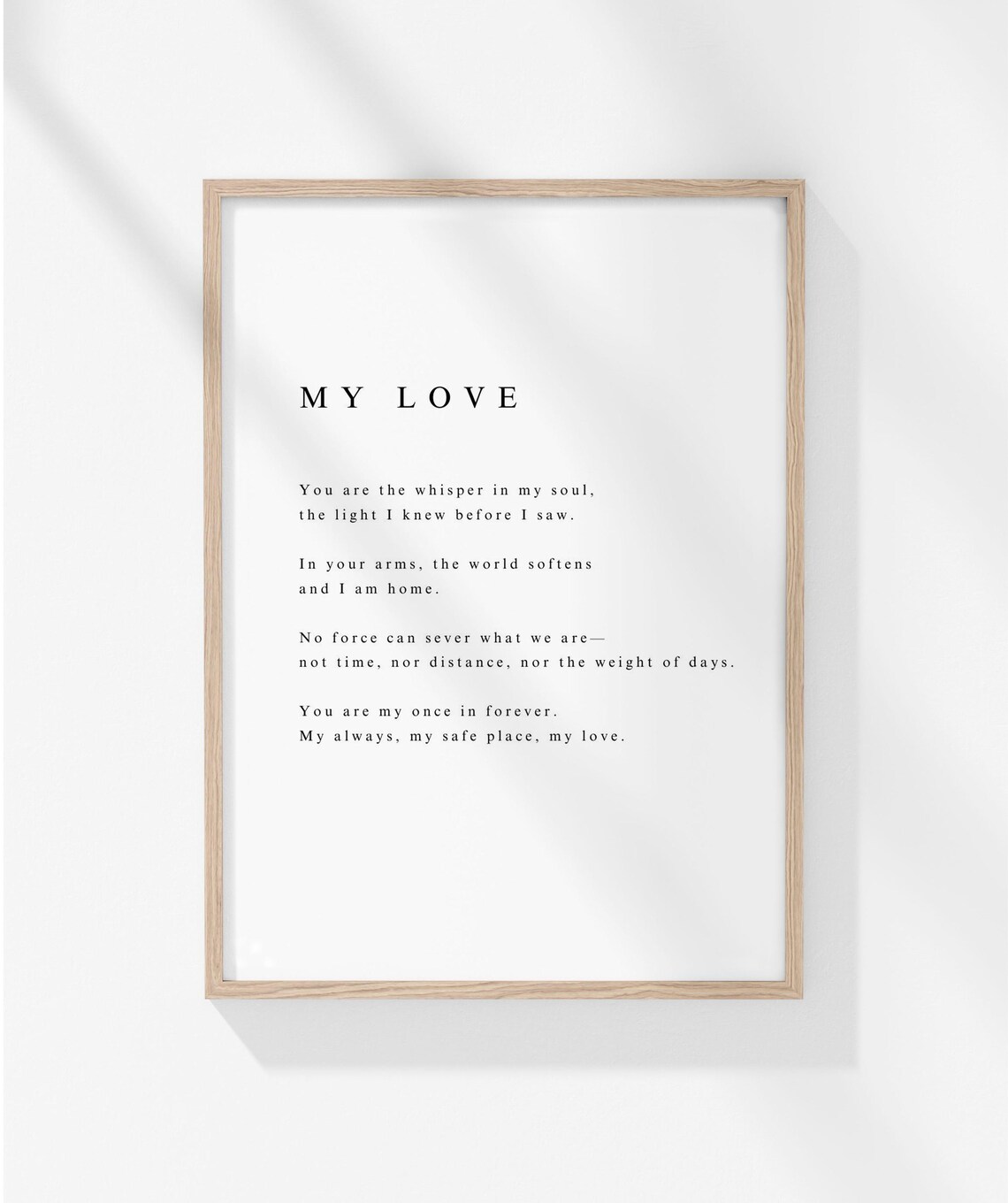 My Love Whisper Of The Soul Deep Romantic Devotion Poem Poster - Image 2