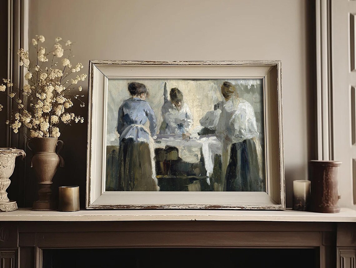 French Women Ironing Vintage Laundress Art Print - Image 4