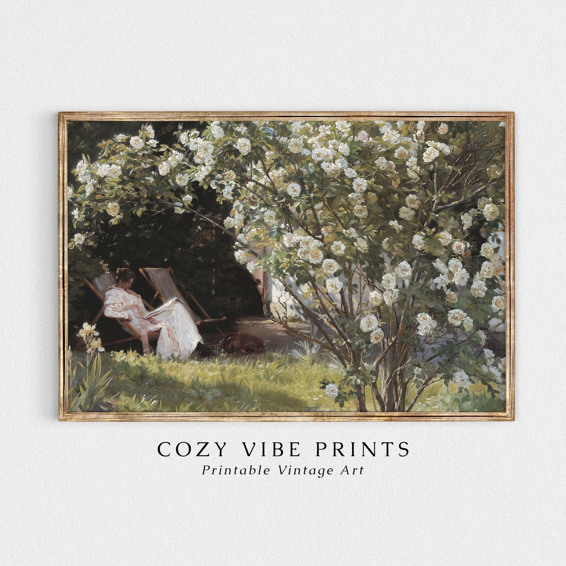 Country Garden Vintage Wall Art Farmhouse Oil Painting Print Cozy French Home Decor Perfect Housewarming Gift