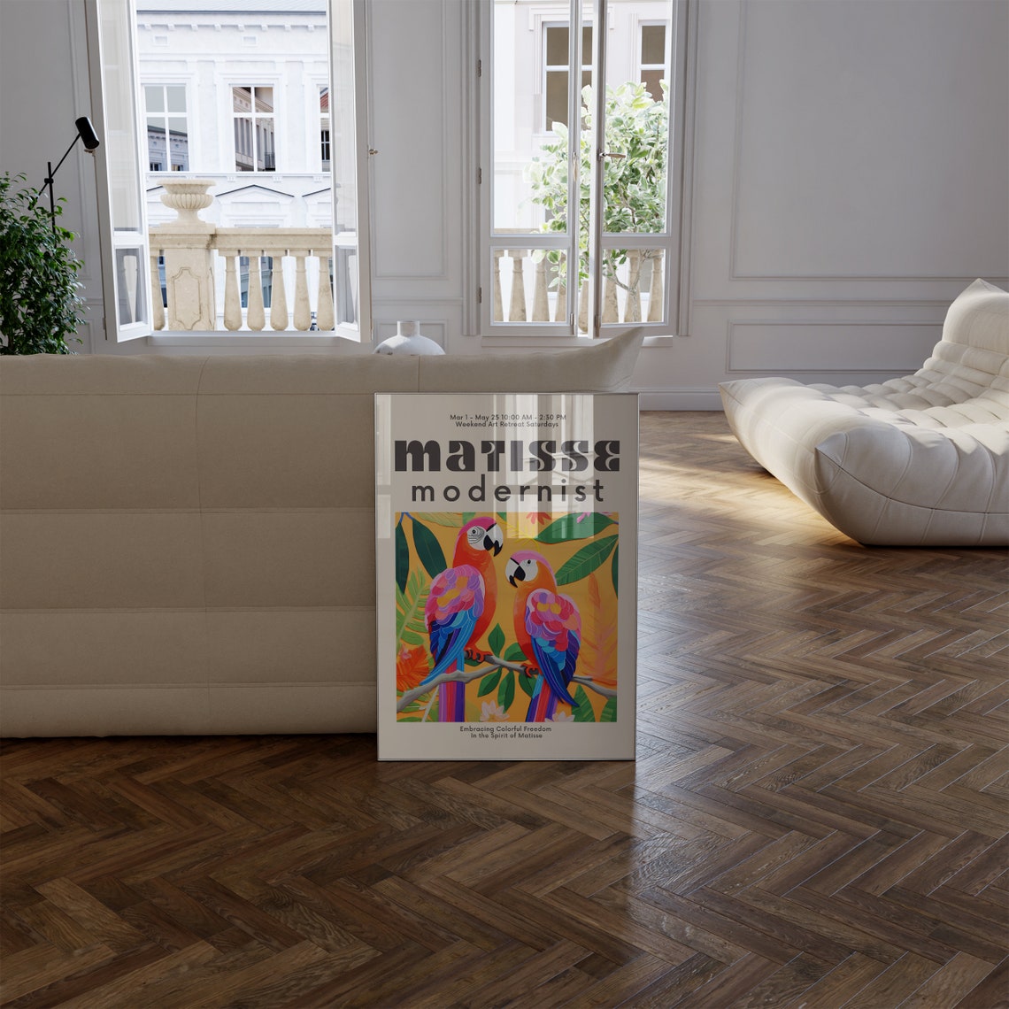 Matisse Modernist Colorful Parrots Tropical Fauvist Art Poster - Image 2