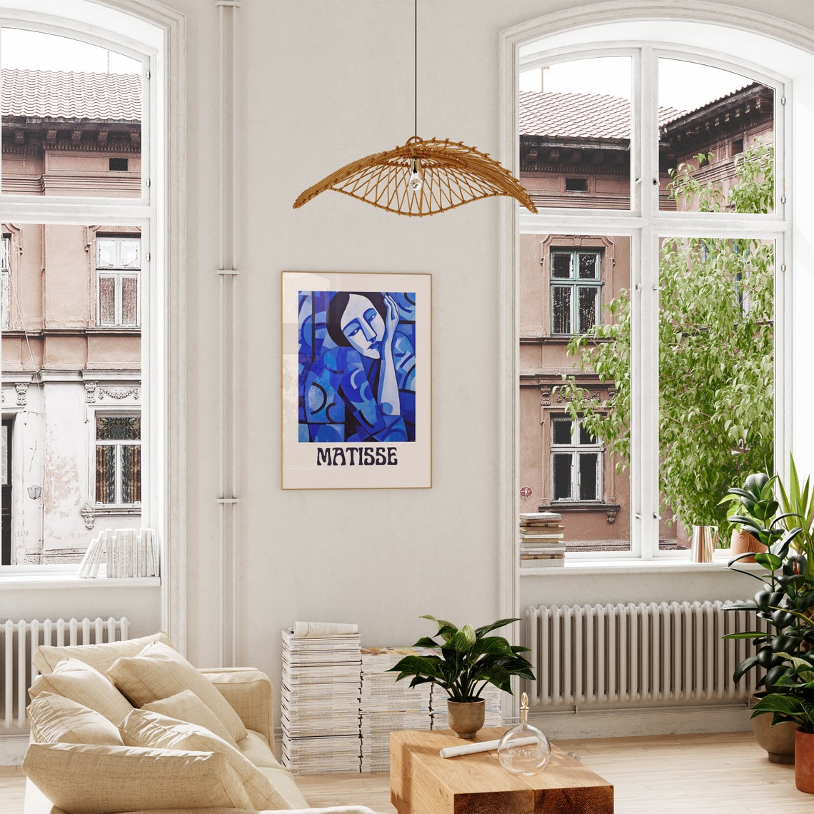 Matisse Blue Portrait Woman Resting Head on Hand Modern Art Poster - Image 5