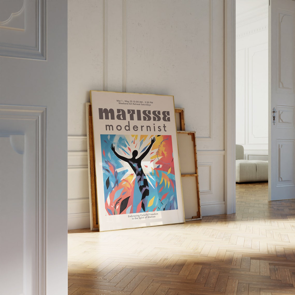 Matisse Modernist Figure Arms Raised Colorful Freedom Art Poster - Image 3