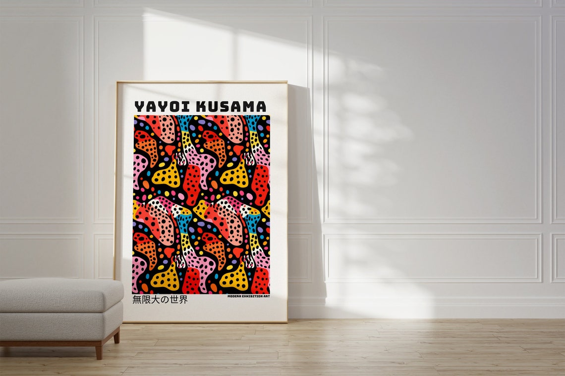 Yayoi Kusama Rainbow Polka Dot Organic Shapes Abstract Poster