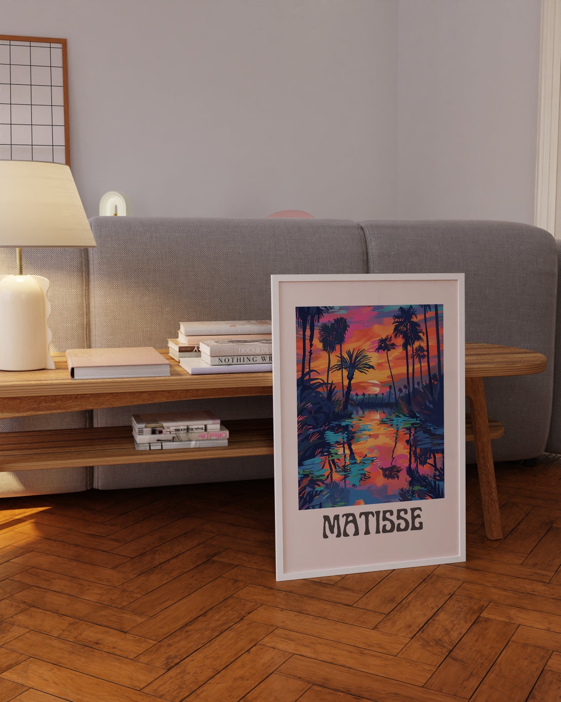 Henri Matisse Palm Tree Lagoon Sunset Reflection Tropical Poster - Image 3