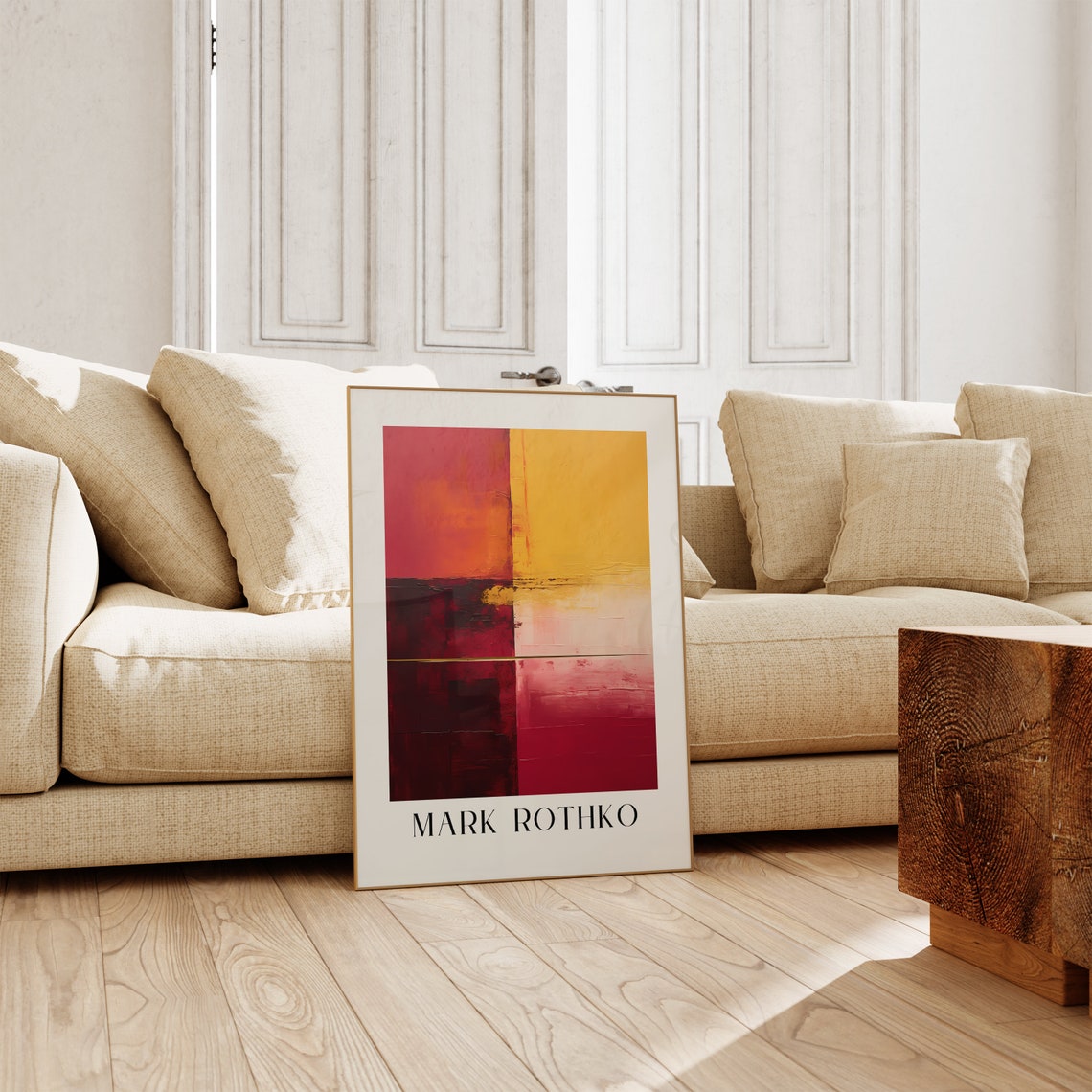 Mark Rothko Red Orange Yellow Abstract Color Block Art Poster - Image 3
