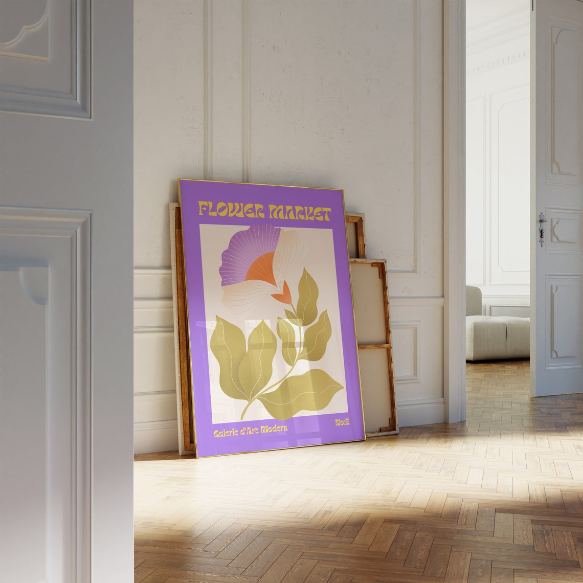 Flower Market No 2 Purple Orchid Bloom Modern Botanical Poster - Image 2