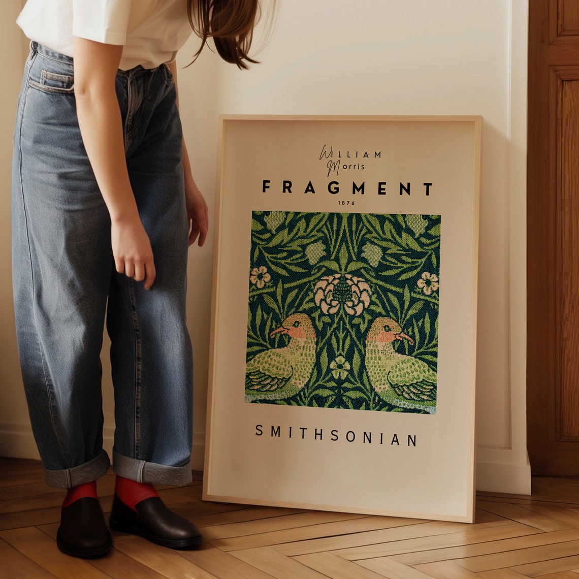 William Morris Fragment 1876 Birds Floral Tapestry Smithsonian Poster - Image 5