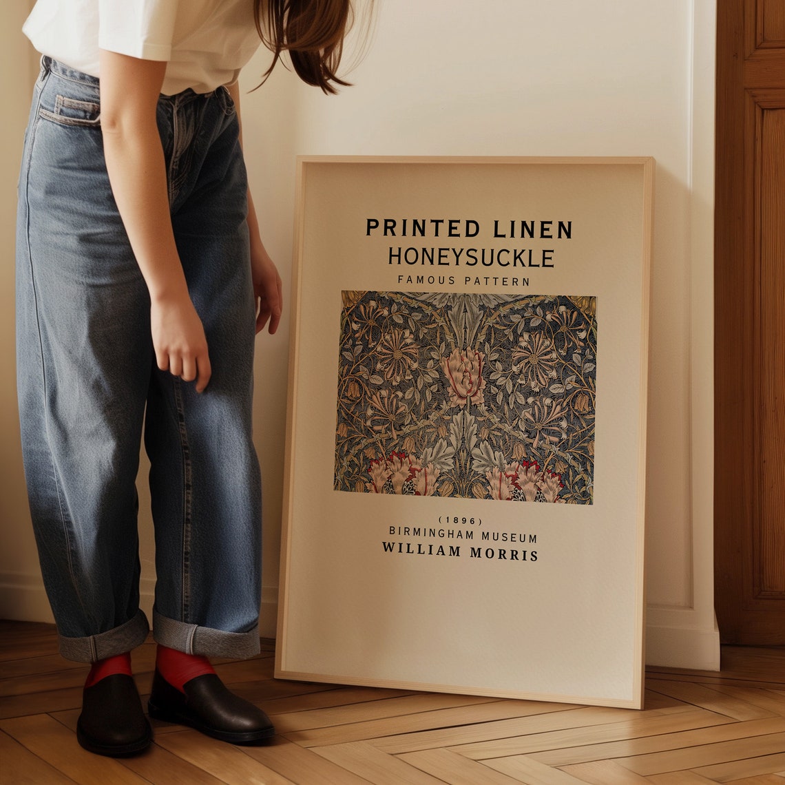 William Morris Honeysuckle 1896 Printed Linen Pattern Poster - Image 3