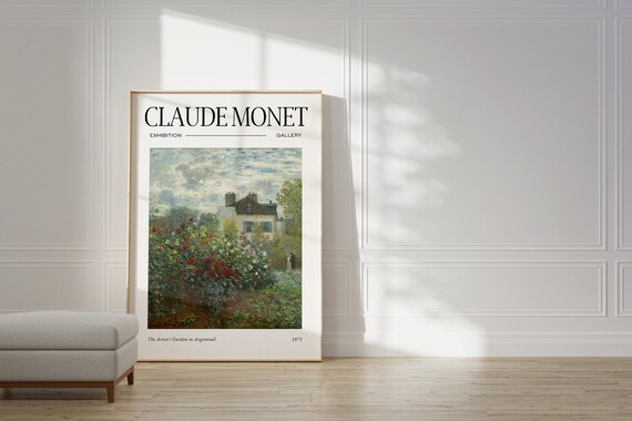 Claude Monet Poster Mid Century Modern Wall Art For Aesthetic Room Decor Monet Print As Best Friend Gift Monet Exhibition Poster