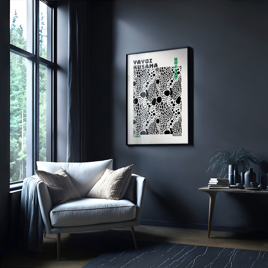 Yayoi Kusama-Inspired Japandi Wall Art Poster - Image 3