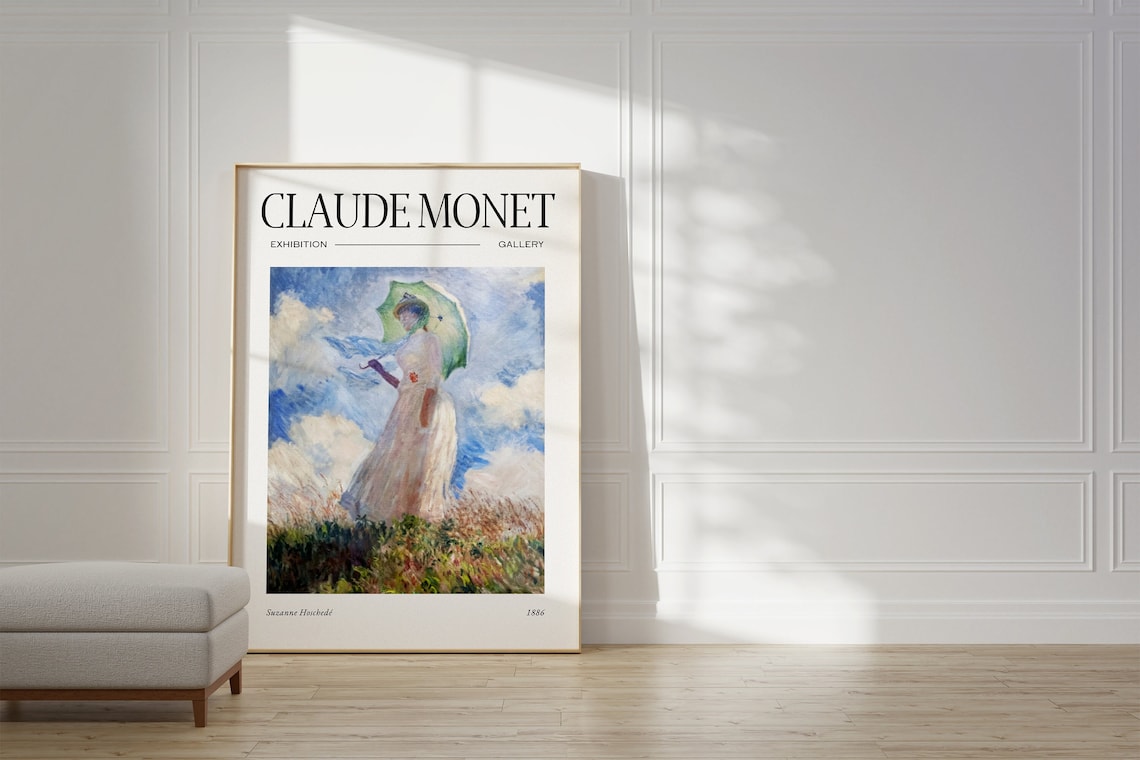 Claude Monet Mid Century Modern Wall Art Poster