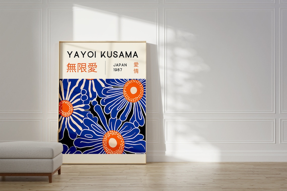 Yayoi Kusama-Inspired Japanese Abstract Art Print