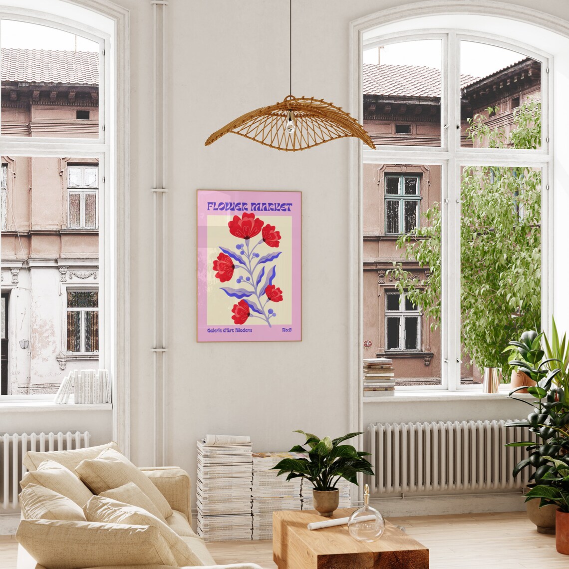 Flower Market Red Bloom Floral No 3 Galerie Modern Art Poster - Image 4