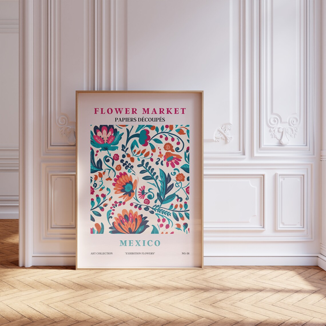 Flower Market Kitchen Living Room Art Print - Image 5