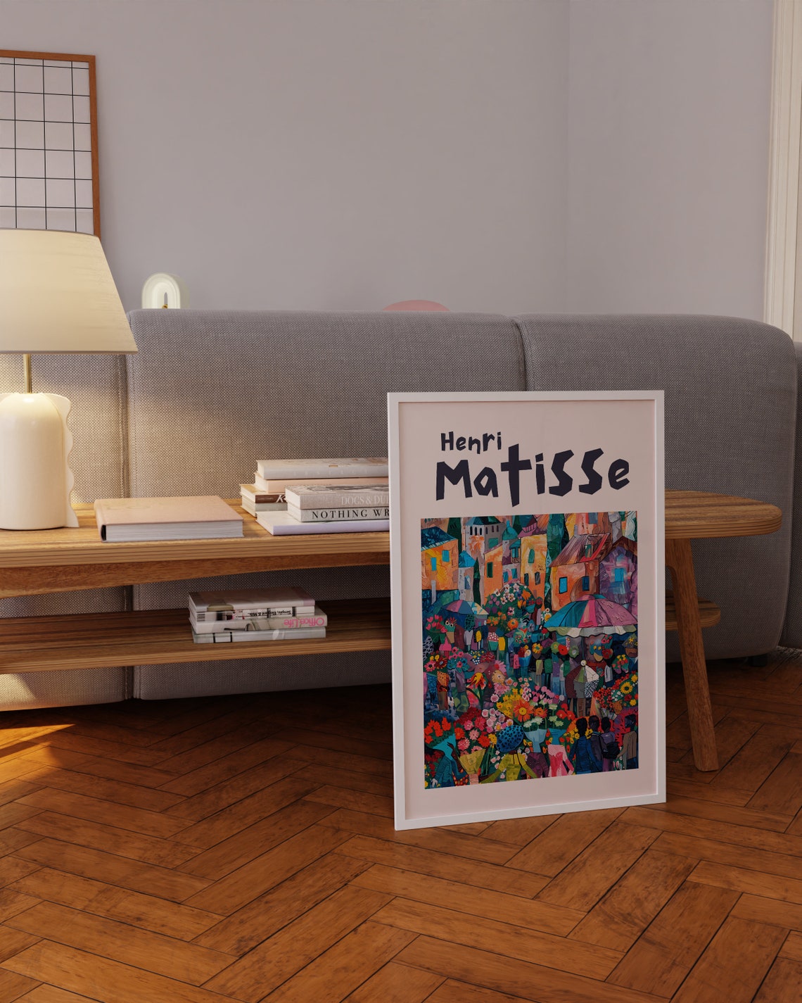 Henri Matisse Flower Market Bustling Old Town Square Scene Poster - Image 2
