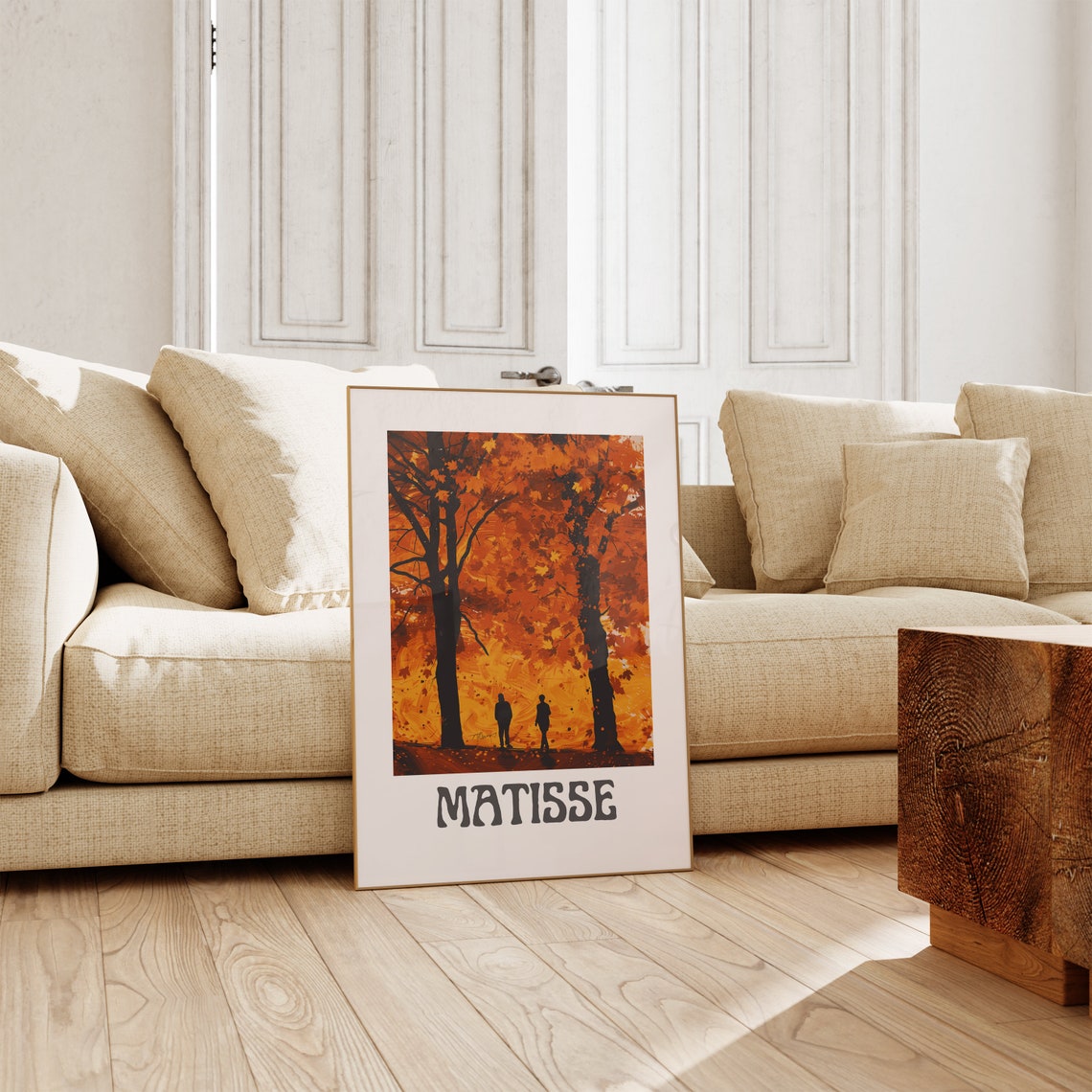 Matisse Blazing Orange Autumn Trees Figures Fall Scene Poster - Image 2