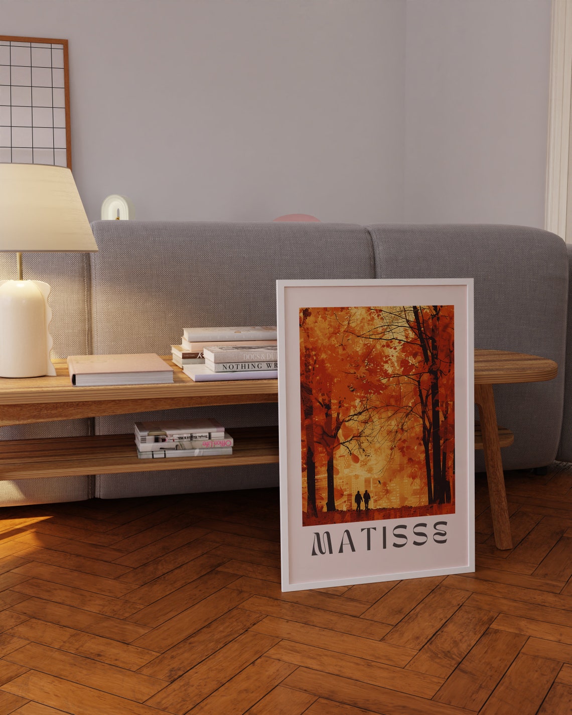 Matisse Golden Autumn Forest Path Two Figures Warm Fall Poster - Image 3