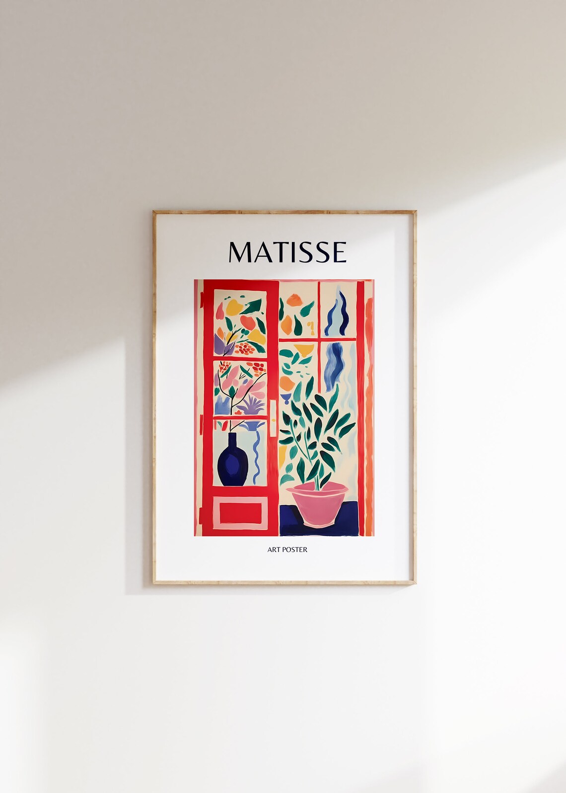 Henri Matisse Red French Window Potted Plant Art Scene Poster