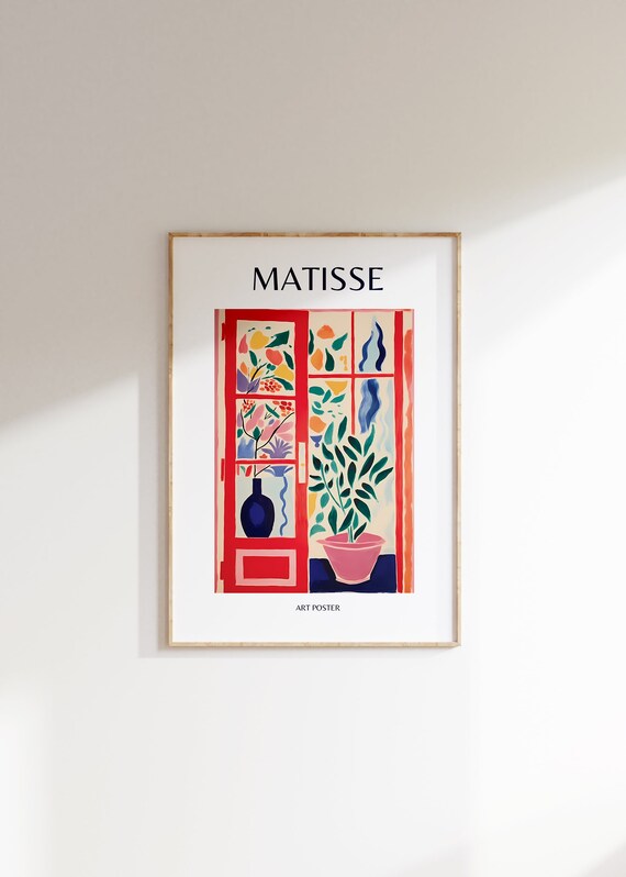 Henri Matisse Red French Window Potted Plant Art Scene Poster