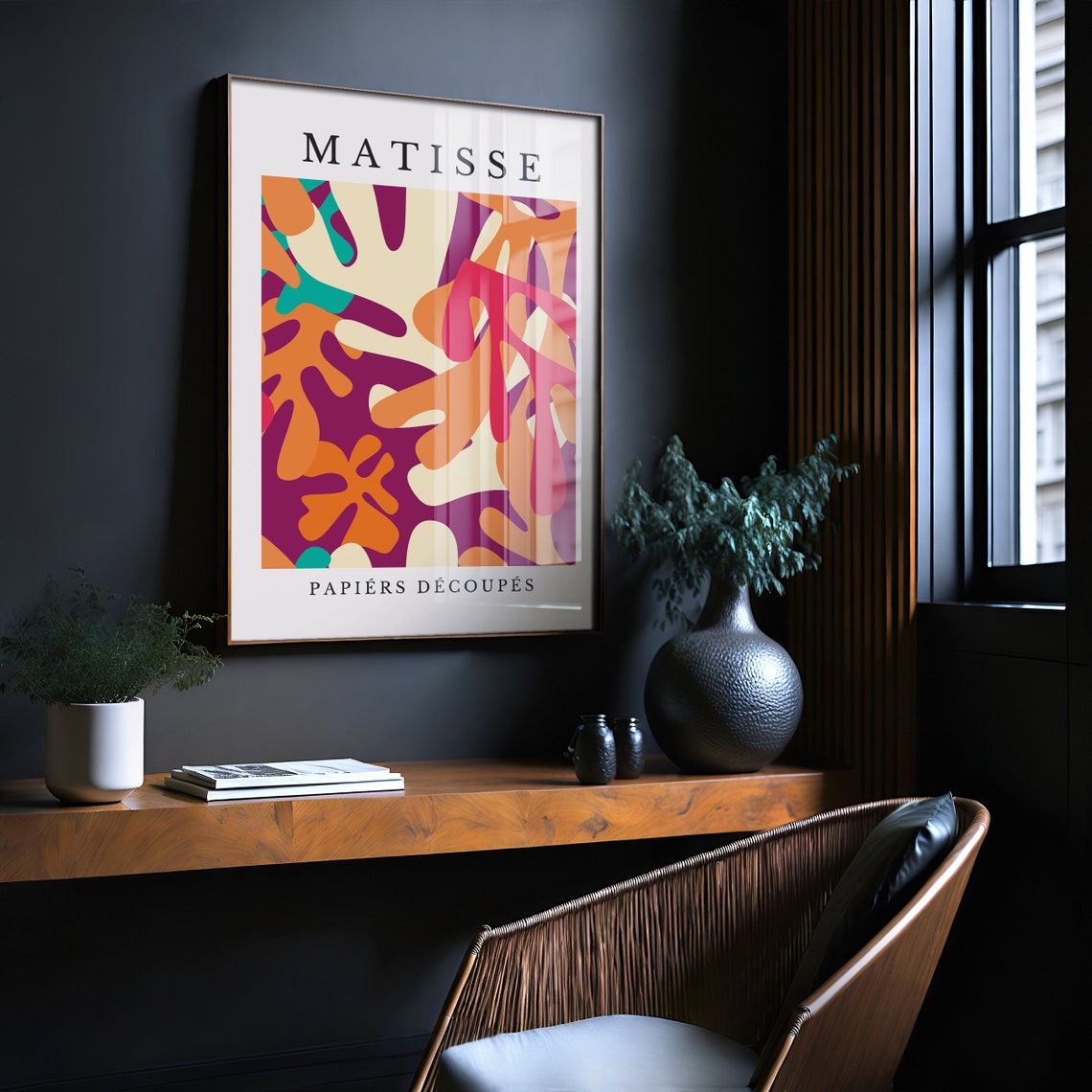 Matisse Papiers Decoupes Purple Orange Teal Abstract Art Poster - Image 2